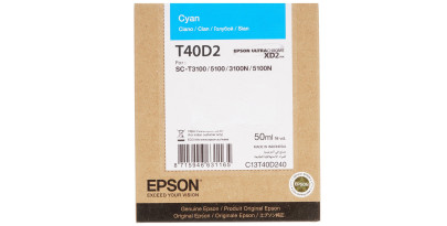 C13T40D240 Epson оригинальный голубой картридж для Epson SureColor T3100/Epson SureColor T3100M/Epson SureColor T3100N/Epson SureColor T5100 (50 мл.) C13T40D240 Epson оригинальный голубой картридж для Epson SureColor T3100/Epson SureColor T3100M/Epson SureColor T3100N/Epson SureColor T5100 (50 мл.)
