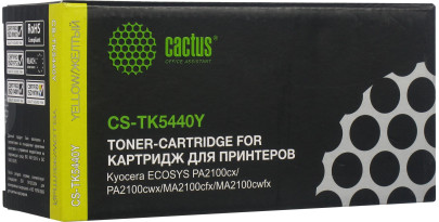 TK-5440Y Cactus совместимый желтый тонер-картридж для Kyocera ECOSYS PA2100cx/PA2100cwx/MA2100cfx/MA2100cwfx (2 200 стр.) TK-5440Y Cactus совместимый желтый тонер-картридж для Kyocera ECOSYS PA2100cx/PA2100cwx/MA2100cfx/MA2100cwfx (2 200 стр.)