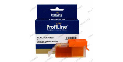 CLI-426Y / 4559B001 ProfiLine совместимый желтый картридж с чипом для Canon Pixma Series IP4840/ IP4940/MG5140/MG5240/MG6140/MG8140/MX894 (800 стр.)