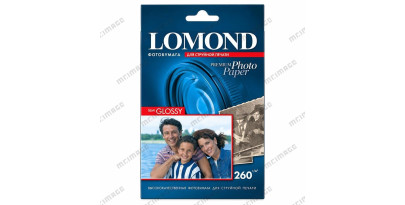 [1103302] Бумага LOMOND 10x15см., SEMI GLOSSY BRIGHT, полуглянцевая ярко-белая микропористая фотобумага для струйной печати, А6, 260 г/ м2, 20л. [1103302]